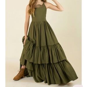 NWT Joyfolie Evony Dress in Olive Sz 7